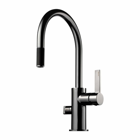 Tapwell Arm385 Kjøkkenarmatur med Uttrekkbar tut og Avstengning Black Chrome