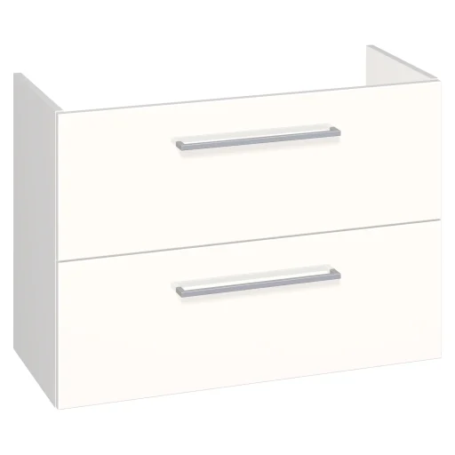 Dansani Mido+ servantskap med utskjæring i båda lådorna, bredd: 80 cm, blank hvit