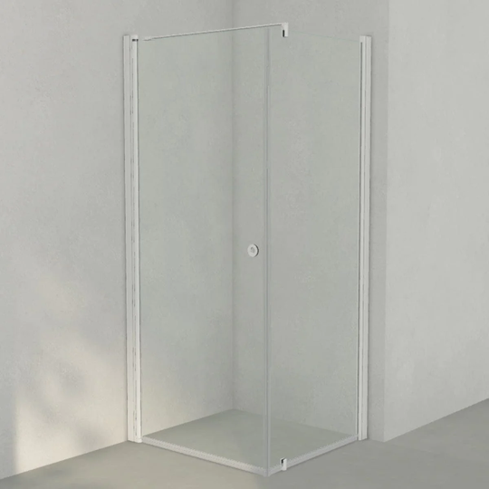 INR Iconic Nordic Rooms Dusjhjørne Linc 13 Original Hvit Matt / 90x80cm Klart Glass