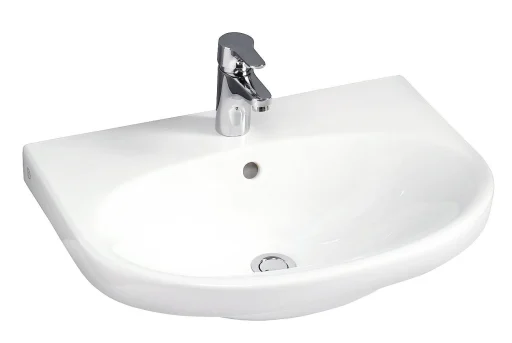 Gustavsberg Nautic 5560 servant m/Kranehull, overløp & Ceramicplus - 60x46 cm
