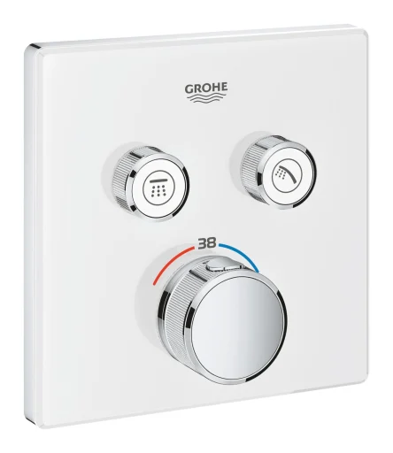 Grohe Grohtherm SmartControl Dusjbatteri m/Termostat, 2 uttak, Hvit
