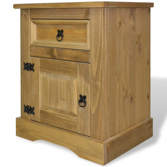 vidaXL sengebord Corona-serien 53x39x67 cm mexicansk fyrretræ