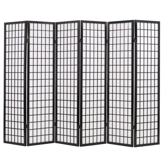 vidaXL foldbar 6-panels rumdeler japansk stil 240 x 170 cm sort