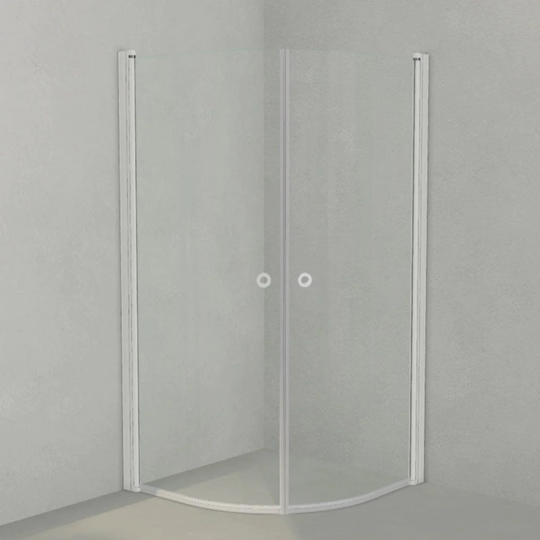 INR Iconic Nordic Rooms Dusjhjørne Linc Niagara Lav Modell H180cm - 90x90cm Hvit Matt / Klart Glass