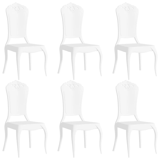 vidaXL spisebordsstole 6 stk. hvid polykarbonat