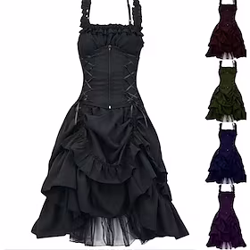 Goth Girl Store størrelser Punk og gotisk Kostymer i middelalderstil Cocktail Kjole Vintage kjole Sommer Flapper kjole Kjoler Maskerade Dame Kostume Årgang Cos