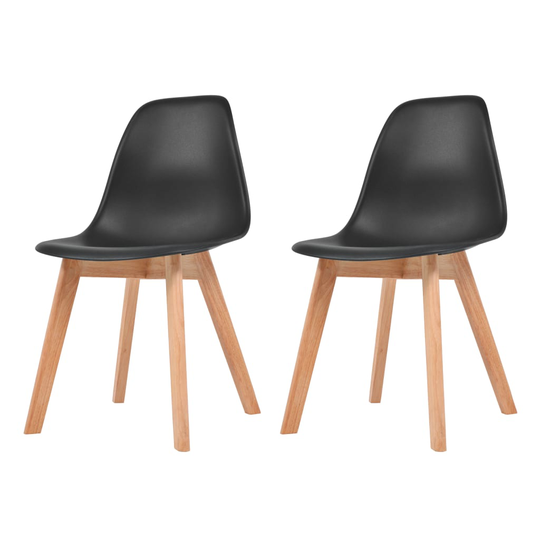 vidaXL spisebordsstole 2 stk. plastik sort