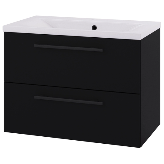 Linn Bad Ingrid D45cm Servantskap Svart Matt / 80cm 2 Skuffer