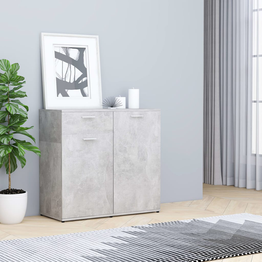 vidaXL skænk 80x36x75 cm konstrueret træ betongrå