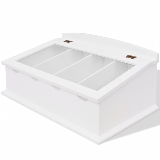 vidaXL bestikbakke i barokstil MDF hvid