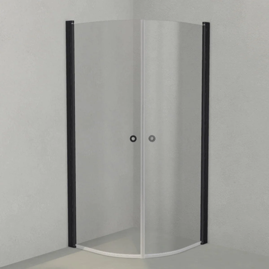 INR Iconic Nordic Rooms Dusjhjørne Linc Niagara Original, Grått Glass Svart Matt / 90x90cm