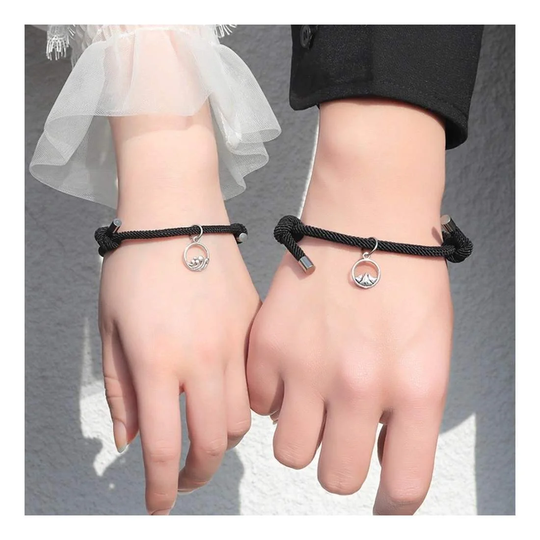 Pararmbånd med Magnet - Sort