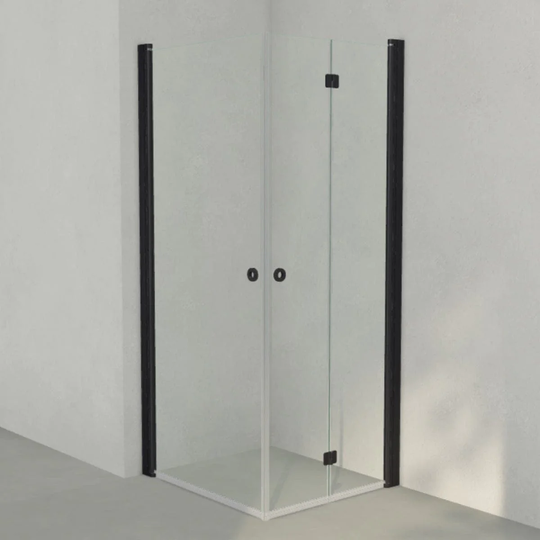 INR Iconic Nordic Rooms Dusjhjørne Linc 66 Flex Original Svart Matt / 80x90cm Venstre Hengslet