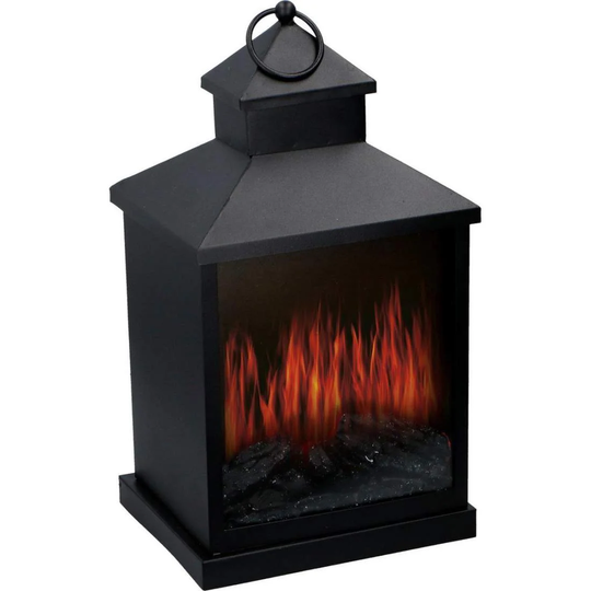 Lanterne med simuleret ild - 36 cm