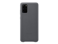 Samsung Leather Cover EF-VG985 - Bagsidecover til mobiltelefon - aluminium, læder - grå - for Galaxy S20+, S20+ 5G