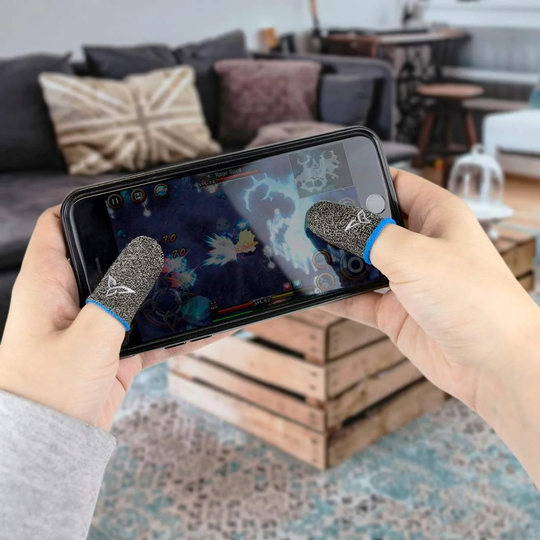 2x Fingerspidsbeskyttere til Gaming - Sølvfiber