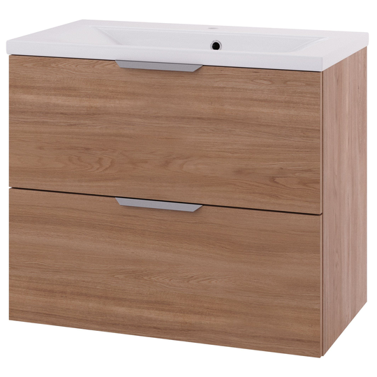 Linn Bad Selma Glatt 2 Skuffer Eikefiner D45cm Servantskap Eik / 80cm Senter