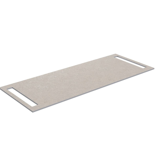 Korsbakken Benkeplate HPL med Håndkleholder Sand / 2 Sider 120cm