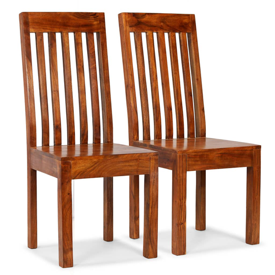 vidaXL spisebordsstole 2 stk. massivt træ med sheeshamfinish moderne