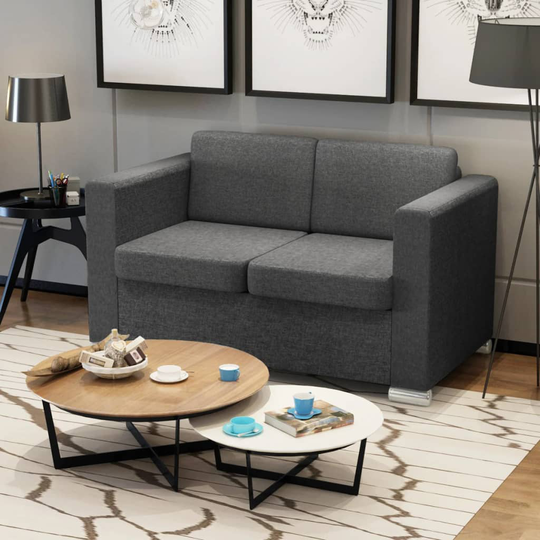 vidaXL 2 pers. sofa stof mørkegrå