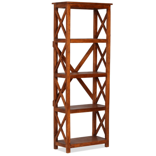 vidaXL bogreol massivt akacietræ sheeshamfinish 60 x 30 x 160 cm