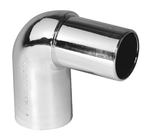 Purus krom bend 32 mm muffe/nippel - 90 gr.