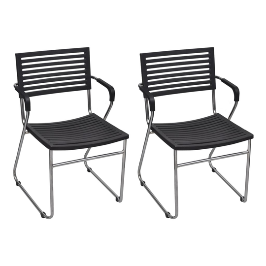 vidaXL stabelbare spisebordsstole 24 stk. plastik sort