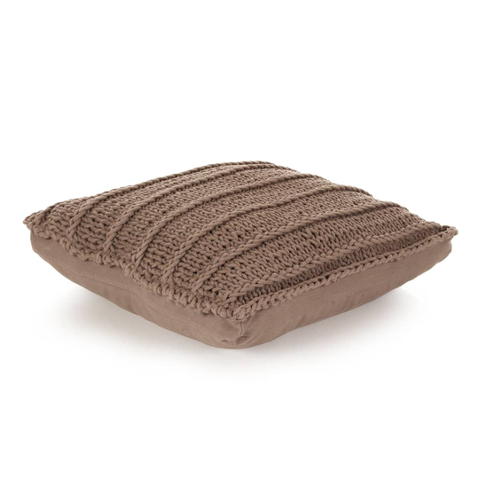 vidaXL gulvpude firkantet strikket bomuld 60 x 60 cm brun